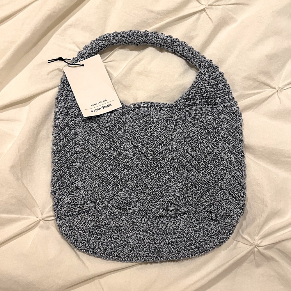 &Other Stories Crochet Style Mini Blue Bag